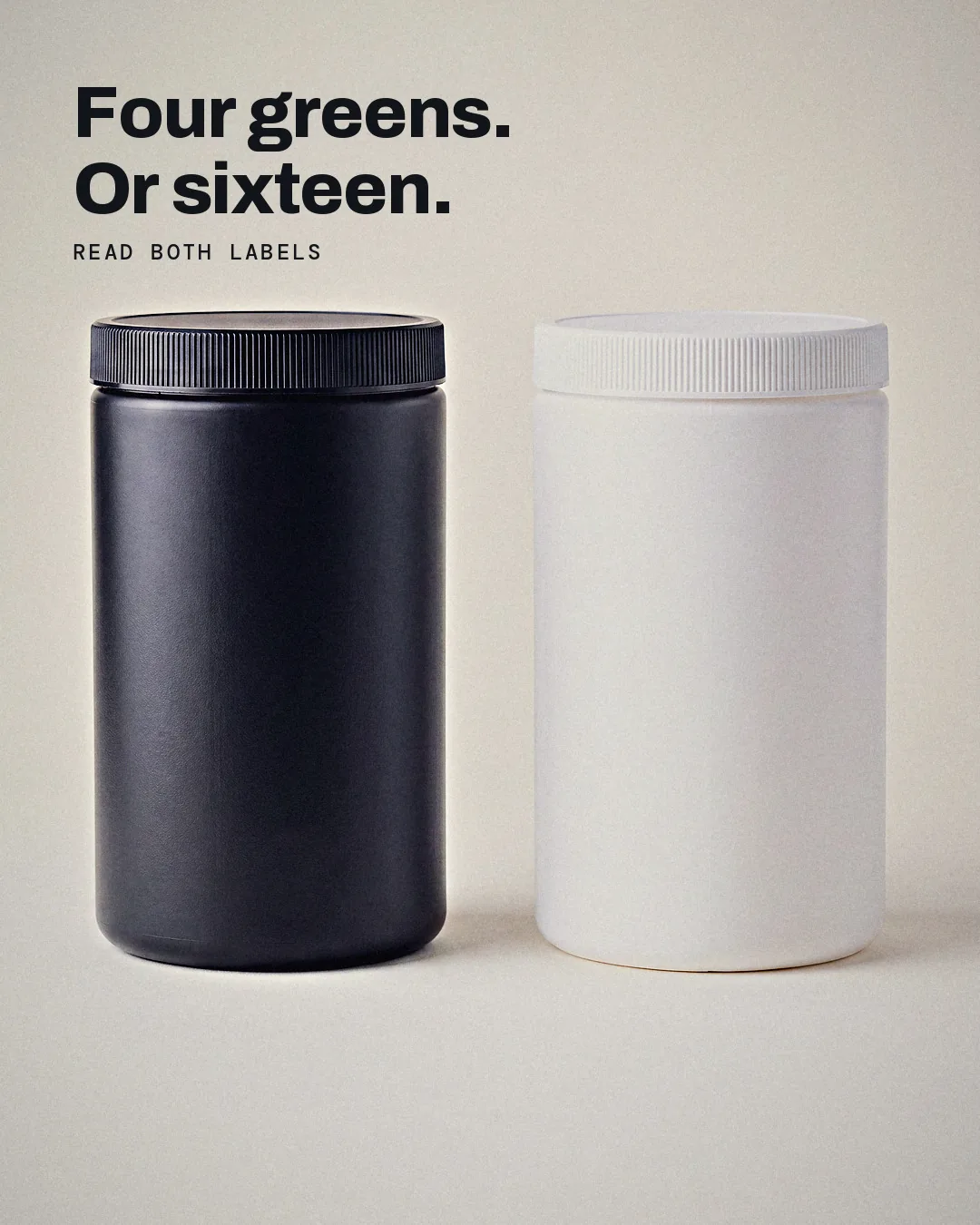 Finished ad: Four greens. Or sixteen.